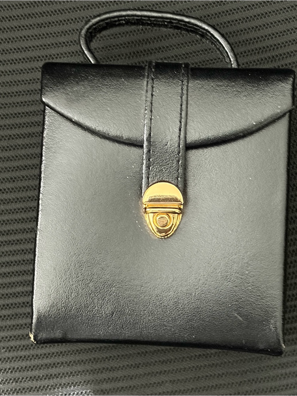 Women’s Black Travel Jewelry Case with Gold-tone Lock
